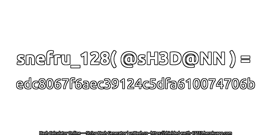 snefru_128( @sH3D@NN ) = edc8067f6aec39124c5dfa610074706b | unHash.co