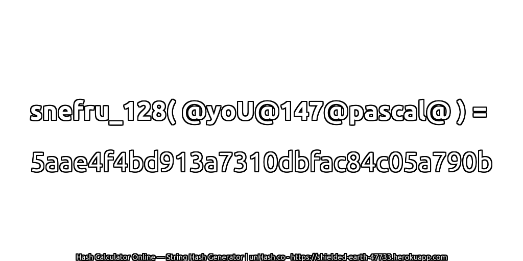 snefru_128( @yoU@147@pascal@ ) = 5aae4f4bd913a7310dbfac84c05a790b | unHash.co