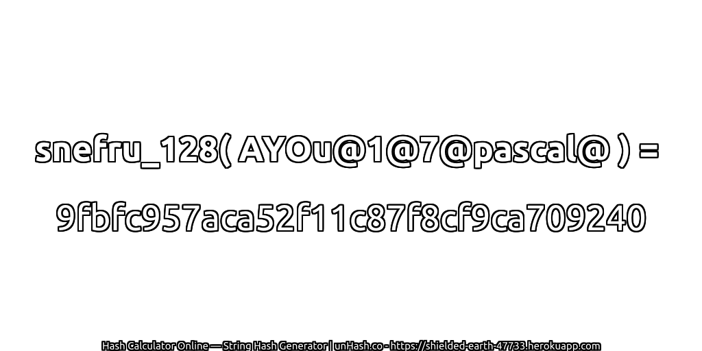snefru_128( AYOu@1@7@pascal@ ) = 9fbfc957aca52f11c87f8cf9ca709240 | unHash.co
