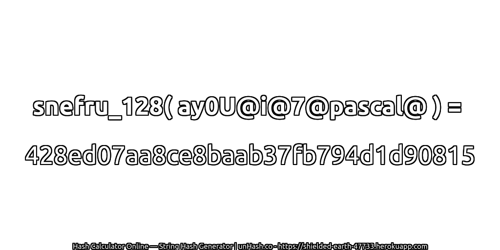snefru_128( ay0U@i@7@pascal@ ) = 428ed07aa8ce8baab37fb794d1d90815 | unHash.co