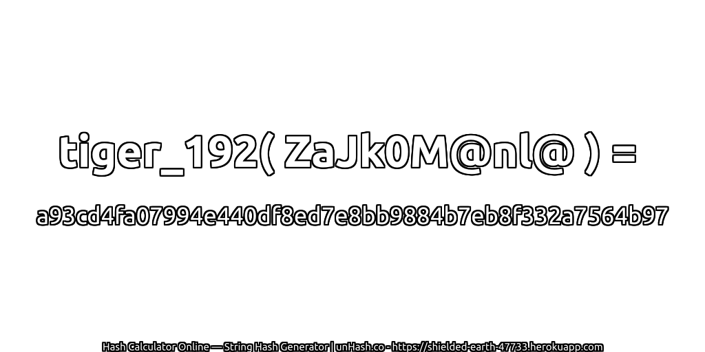 tiger_192( ZaJk0M@nl@ ) = a93cd4fa07994e440df8ed7e8bb9884b7eb8f332a7564b97 | unHash.co